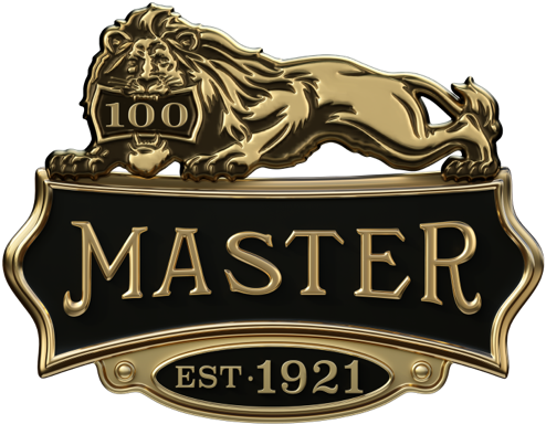 Master Lock 100-Year Celebration Lion Logo.