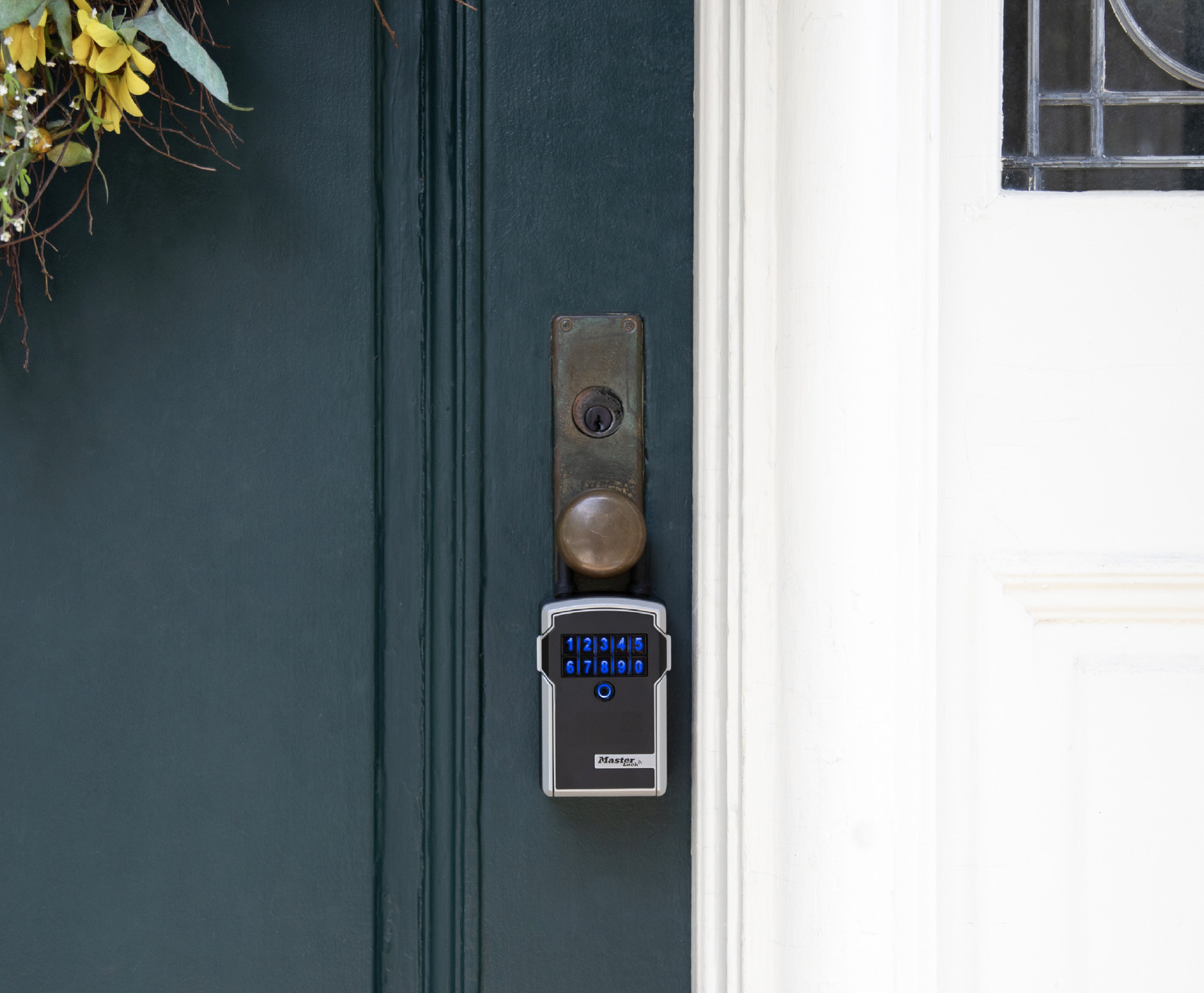 Door with bluetooth lock box