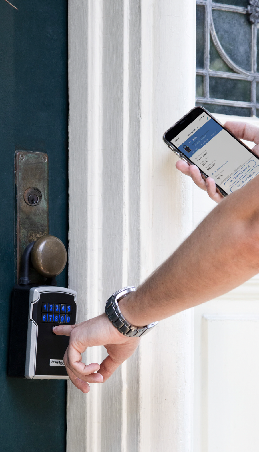 Right at home realty - photo of app at door