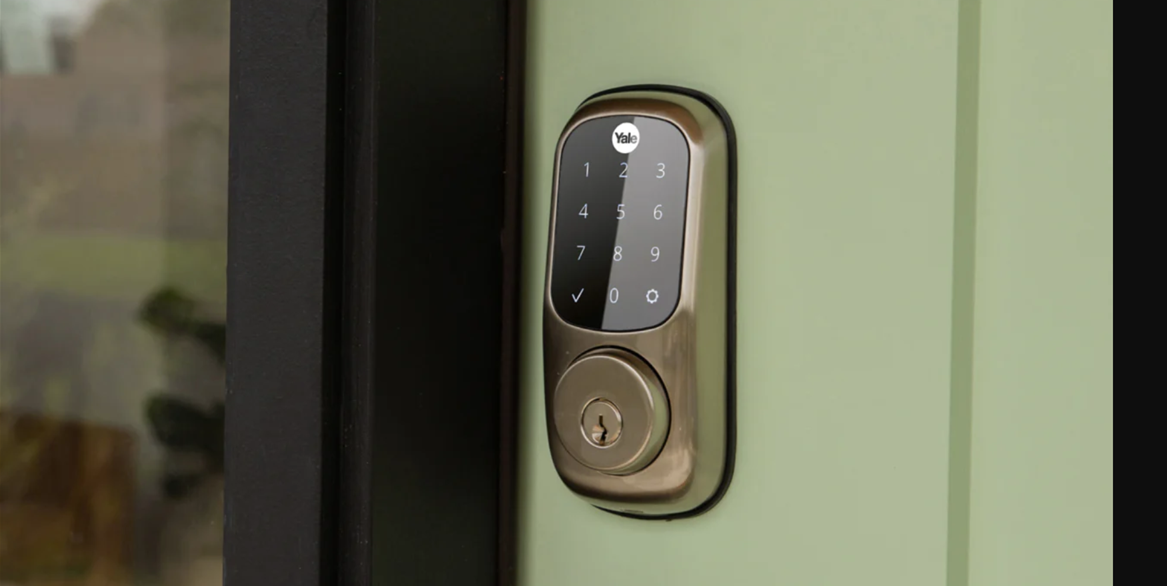 A Yale assure lock on a door