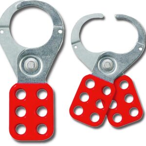 Purchase Lockout Hasp steel, red plastic coated, scissor action 38mm dia jaws in Gulf